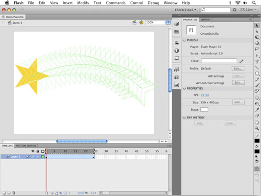 Flash Cs5 Animation Helpers Onion Skin And Edit Multiple Frames Dummies
