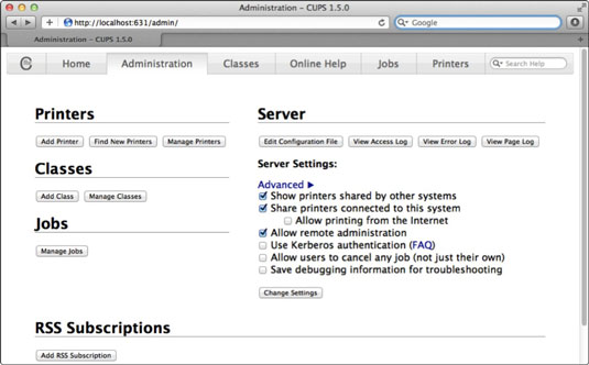 cups printer sharing
