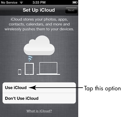 Tap Use iCloud.