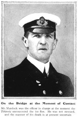 First Officer William Murdoch: the man in charge of the bridge at the time of the collision with the iceberg.