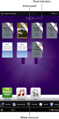 Overview Of The Home Screen On A Nook Tablet Dummies