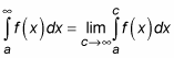 Equation to express the improper integral as the limit of a proper integral