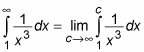 Using an improper integral as the limit of a proper integral.