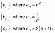 Three sequences defined with a rule based on n