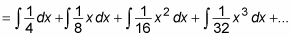 Using the sum rule to integrate the terms of a series.