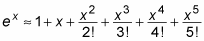 The fifth-degree Taylor polynomial that approximates ex