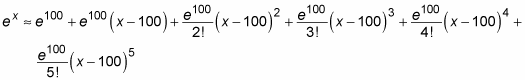 using a Taylor polynomial when x equals 100