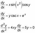 Three ordinary differential equations.