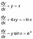 A few examples of linear first-order differential equations