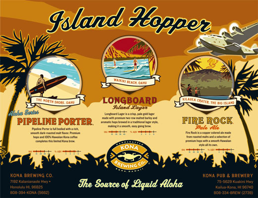 [Credit: Island Hopper Tasting Mat courtesy of Kona Brewing Company]