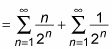 Using the sum rule to split an integral into two simplified series.