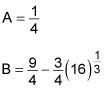 The values for A and B when you solve the integrals.