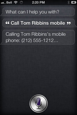 Specify which telephone number Siri should dial.