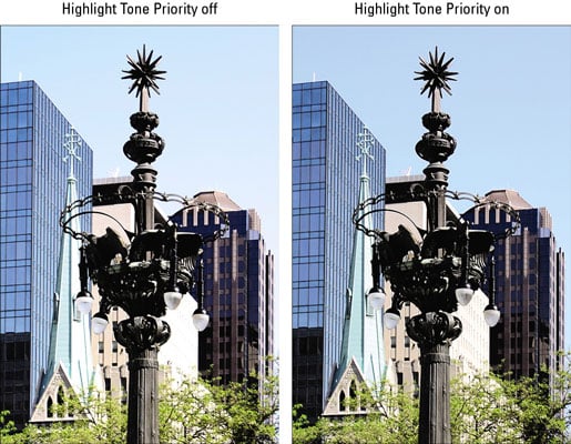 Highlight Tone Priority Options on a Canon EOS 60D - dummies