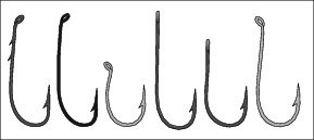 A typical range of hooks the general-species angler should carry at all times.