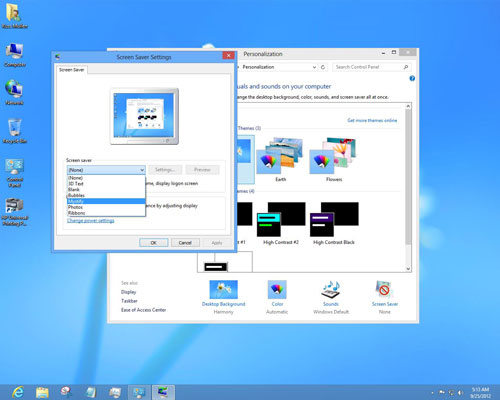 how to turn off screensaver windows 8