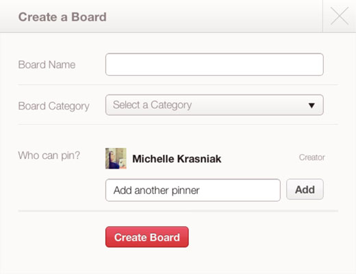 Select an option from the Board Category drop-down list.