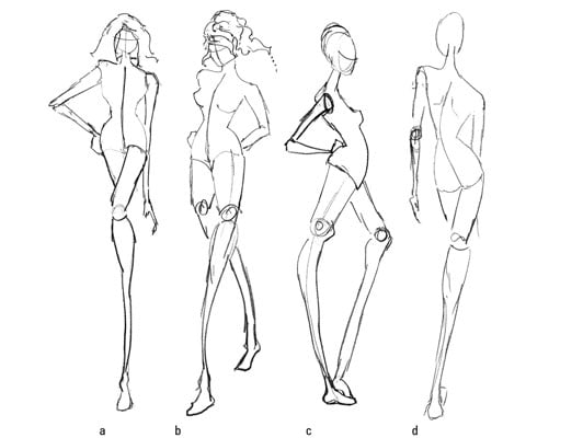 Female Ten Heads Figure Poses Template Croquis for Fashion Design. Vector  Illustration 9536392 Vector Art at Vecteezy