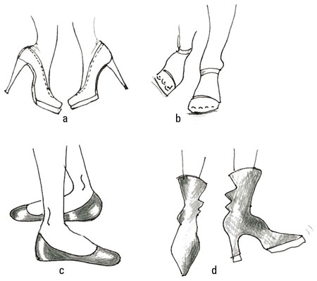 Practice drawing popular foot poses.
