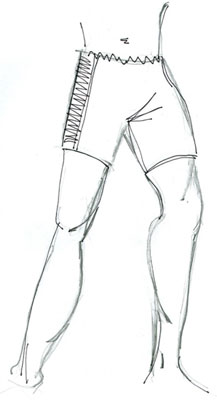 Draw male fashion legs.