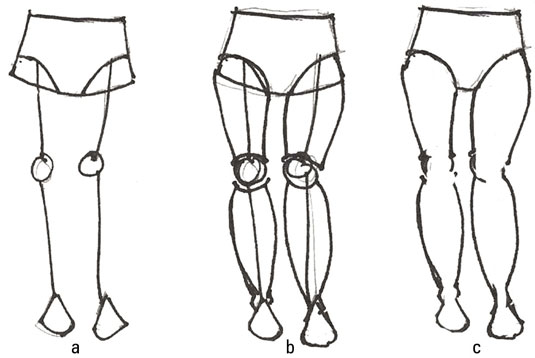 Draw children's fashion legs.
