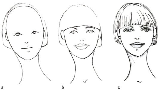 How to Draw Various Hairstyles on Female Fashion Figures 