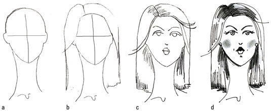 Draw a classic shoulder-length cut.