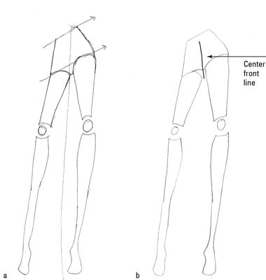 Draw the lower half of your figure using a front grounded pose.