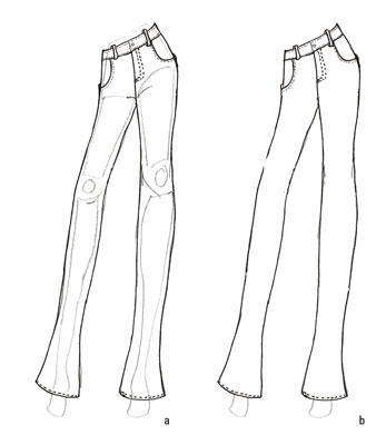 exaggerate fight mimic How to Draw a Basic Pair of Fashion Pants - dummies