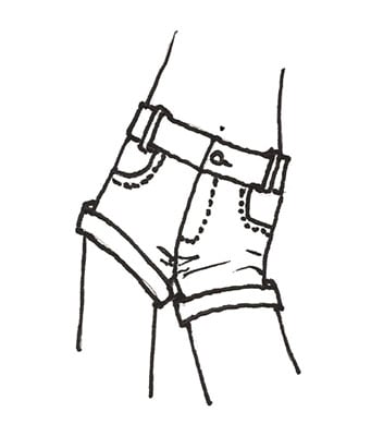 Add cuffs to fashion shorts as well.