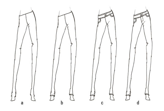 Draw a great pair of skinny jeans.