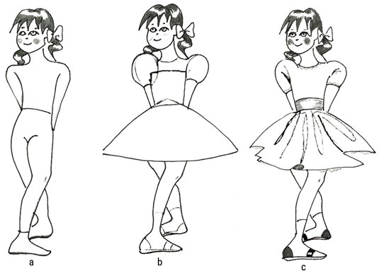 Draw a puffy party dress.