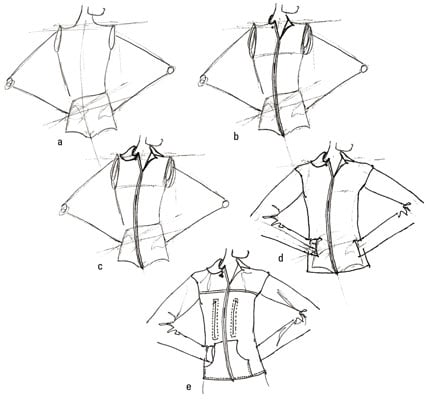 Draw a men’s lightweight jacket.