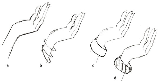 Draw a bangle for wrist or ankle.