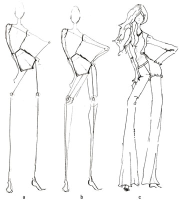 Show off long lines to create a fashion drawing.