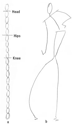 Create a new head template (add as many heads as you like). Then draw a quick stick figure that shows the exaggerated lengths and the angles in your pose.