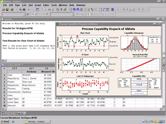 minitab vs excel