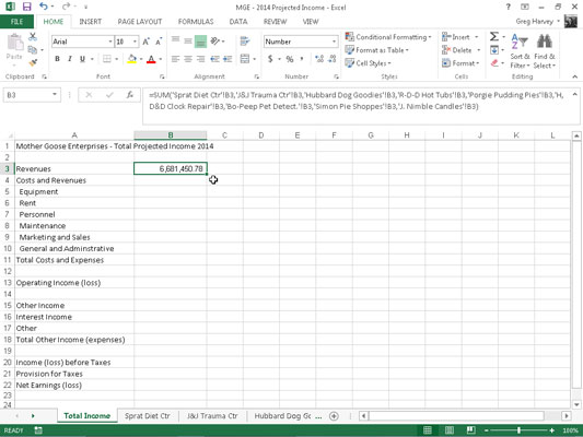 how-to-create-a-summary-worksheet-in-excel-2013-dummies