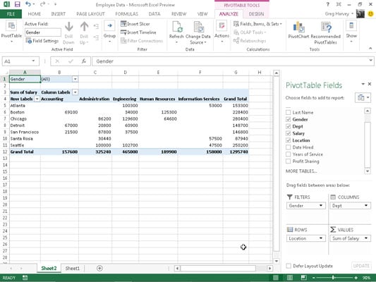 understanding pivot tables in excel 2013