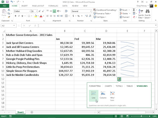 Spark Charts Excel