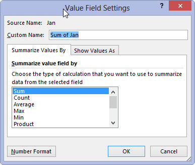 Click the Number Format command button in the Value Field Settings dialog box to open the Format Cells dialog box with its sole Number tab.