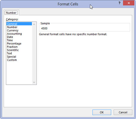 Click the type of number format you want to assign to the values in the pivot table on the Category list box of the Number tab.