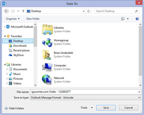 Use the Navigation pane on the left side of the Save As dialog box to choose the drive and folder in which you want to save the file.