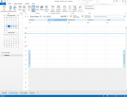 Make sure the calendar is open in a view that shows the hours of the day in a column.