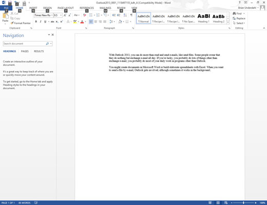 Open the document in Microsoft Word.