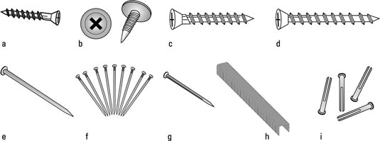 Different fastener types typically used for beehive designs.