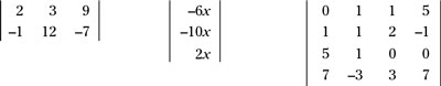 Examples of three matrices.