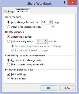 (Optional) Click the Advanced tab and then change the options on this tab that affect how long a change log is maintained and how editing conflicts are handled.