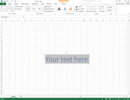 Click the A thumbnail in the WordArt style you want to use in the WordArt drop-down gallery.
