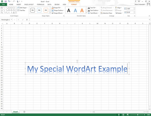 Type the text you want to display in the worksheet in the Text text box.